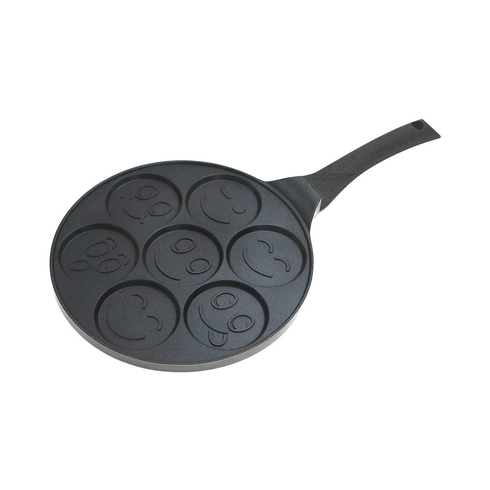 7-Hole Frying Pan With Smiley Face