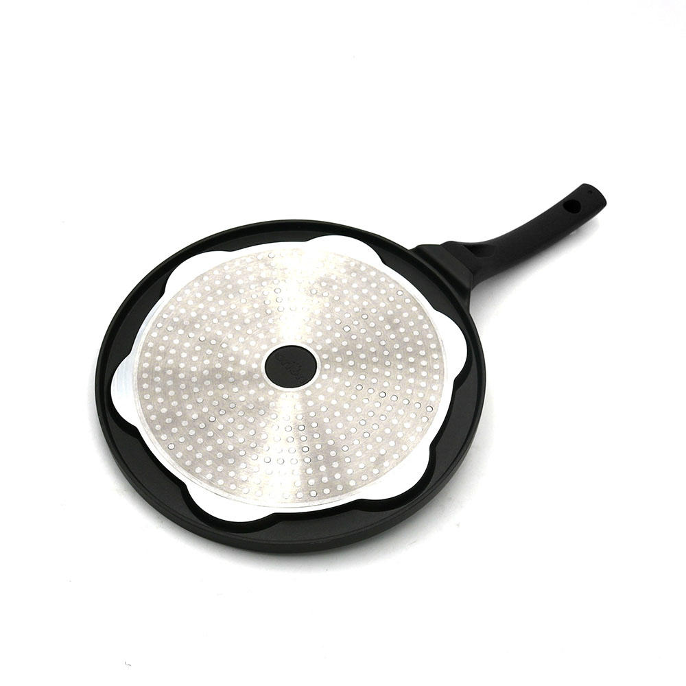 7-Hole Black Frying Pan With Smiley Face