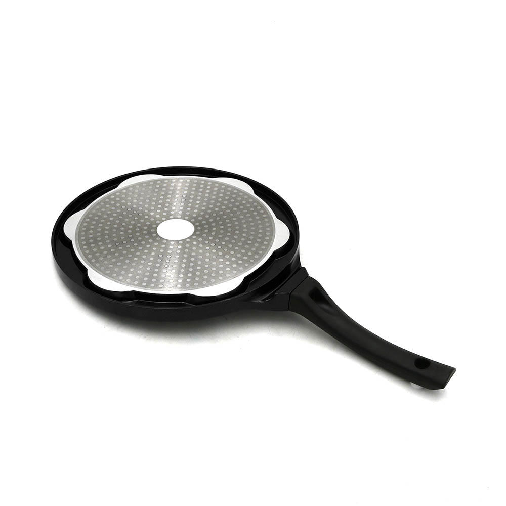 7-Hole Round Red Frying Pan